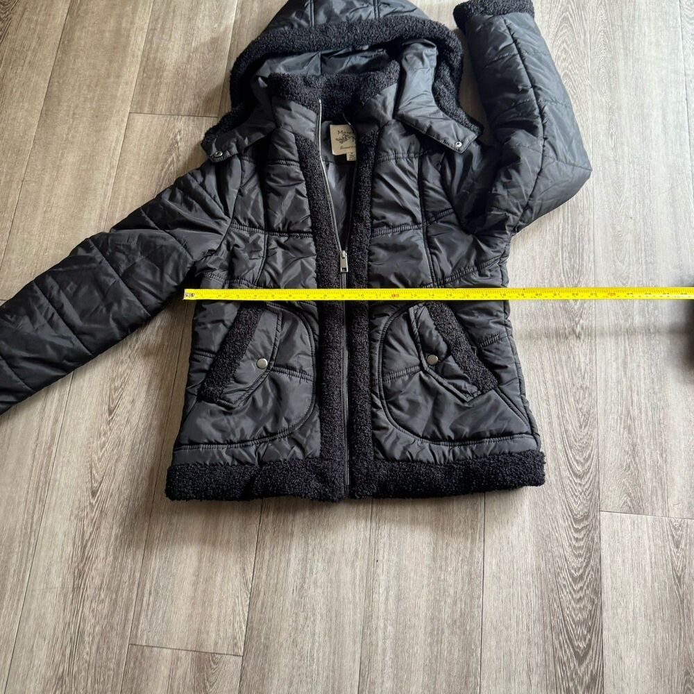 Maralyn & Me Hooded Black Puffer Jacket Quilted Women’s (Junior) Size M - Picture 13 of 16
